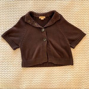 Michael Kors Brown Chunky Knit Shrug Sweater Small